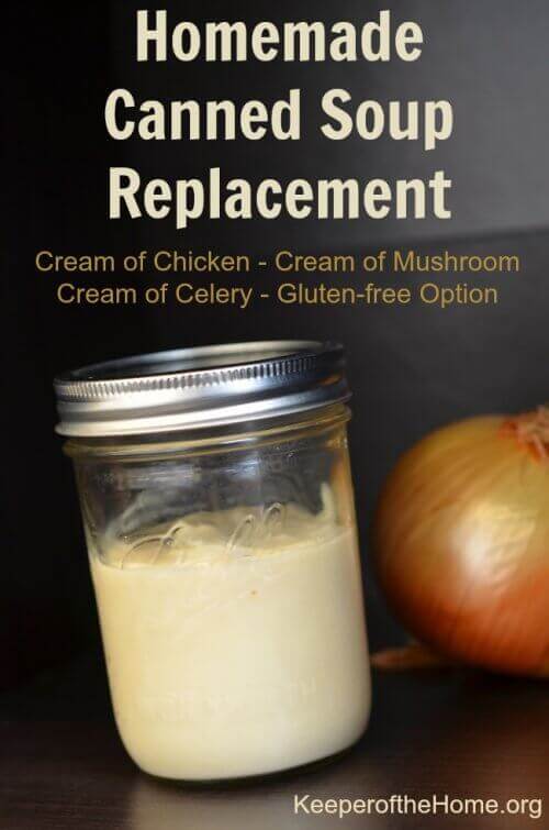 Who needs canned soup when you have this simple recipe for cream of chicken condensed soup? It can be adapted to work homemade canned soup replacement for cream of celery or cream of mushroom soup as well. Now you don't have to worry about trying to adapt your old recipes – just keep this on hand as a replacement!