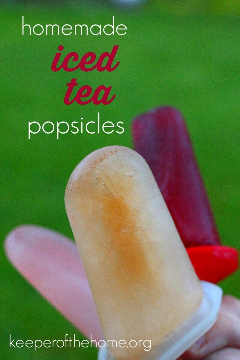 There's nothing better than a cold snack on a hot day! Our family loves popsicles, especially now that we make homemade iced tea popsicles! They're extra refreshing, low in sugar, frugal, and you already have everything on hand to make them. Here's how to make your own – with a strong flavor you'll love!