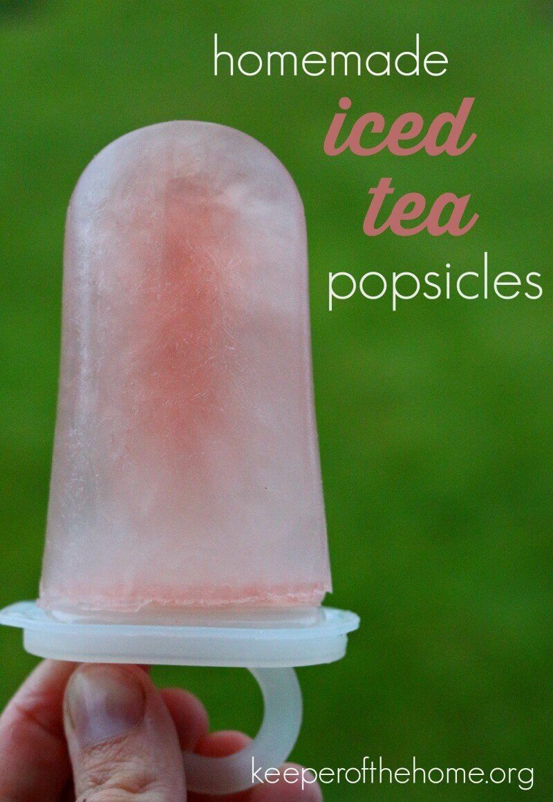 There's nothing better than a cold snack on a hot day! Our family loves popsicles, especially now that we make homemade iced tea popsicles! They're extra refreshing, low in sugar, frugal, and you already have everything on hand to make them. Here's how to make your own – with a strong flavor you'll love!