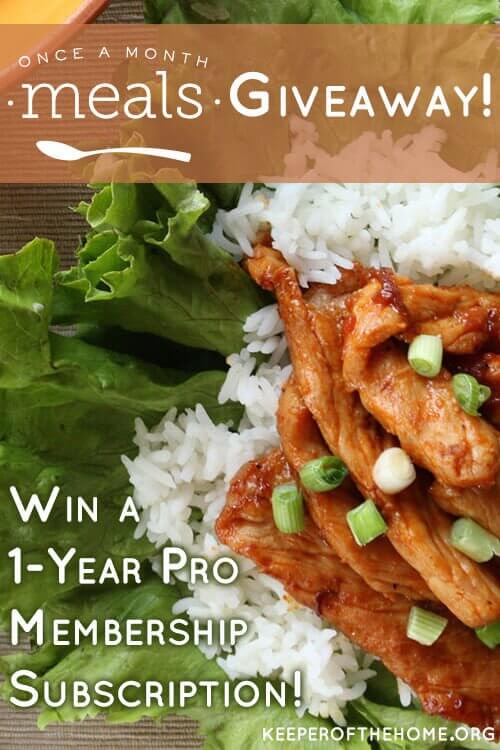 Once A Month Meals Giveaway: Win a 1-Year Pro Membership Subscription to Simplify Your Meal Times!