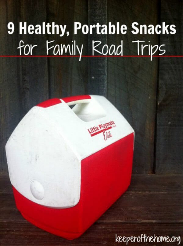 Don't sabotage your next family road trip by not packing healthy and portable snacks! Having healthy snacks on hand helps you to avoid the bad gas station snacks along your route. Here's 9 real whole food snack ideas for your next family trip!
