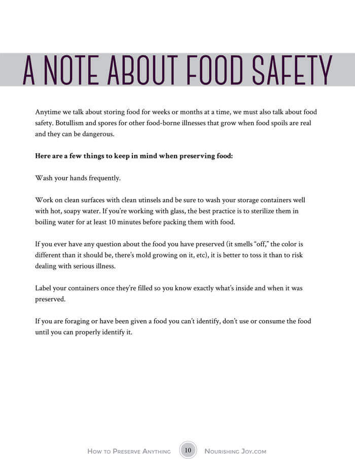 How to Preserve {Pretty Much} Anything: a note about food safety