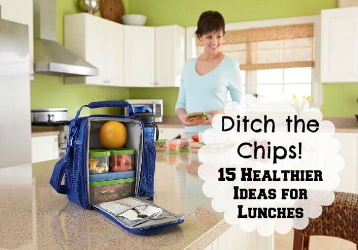 Love crunchy and salty chips, but need a healthy alternative? Here's 15 healthy ideas to replace potato chips in your lunches! 