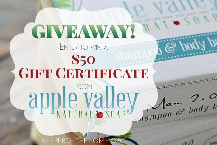 Enter to win a gift certificate from Apple Valley Natural Soap! {keeperofthehome.org}