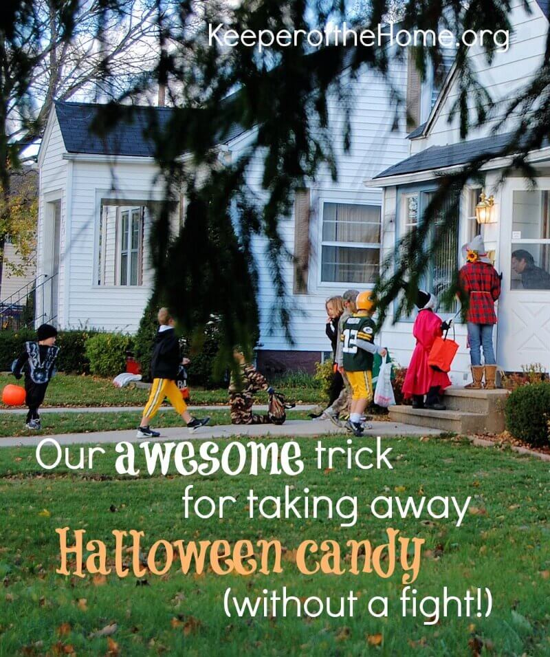 Do you struggle to keep Halloween candy out of your home? No matter how you spend Oct. 31st (church event, trick or treating, etc) it's hard to avoid the candy. Here's how we were able to take away halloween candy without a fight or hurt feelings!