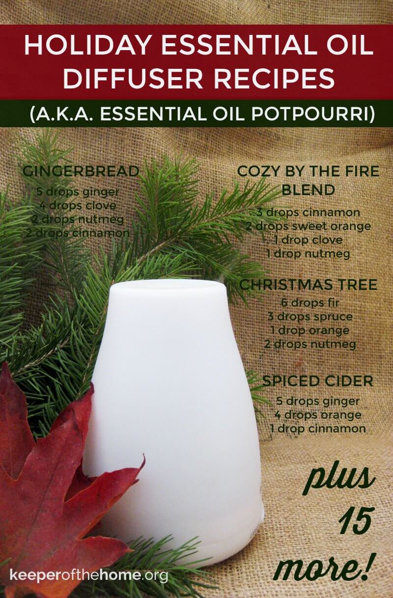 20 Holiday Essential Oil Diffuser Recipes | Keeper of the Home