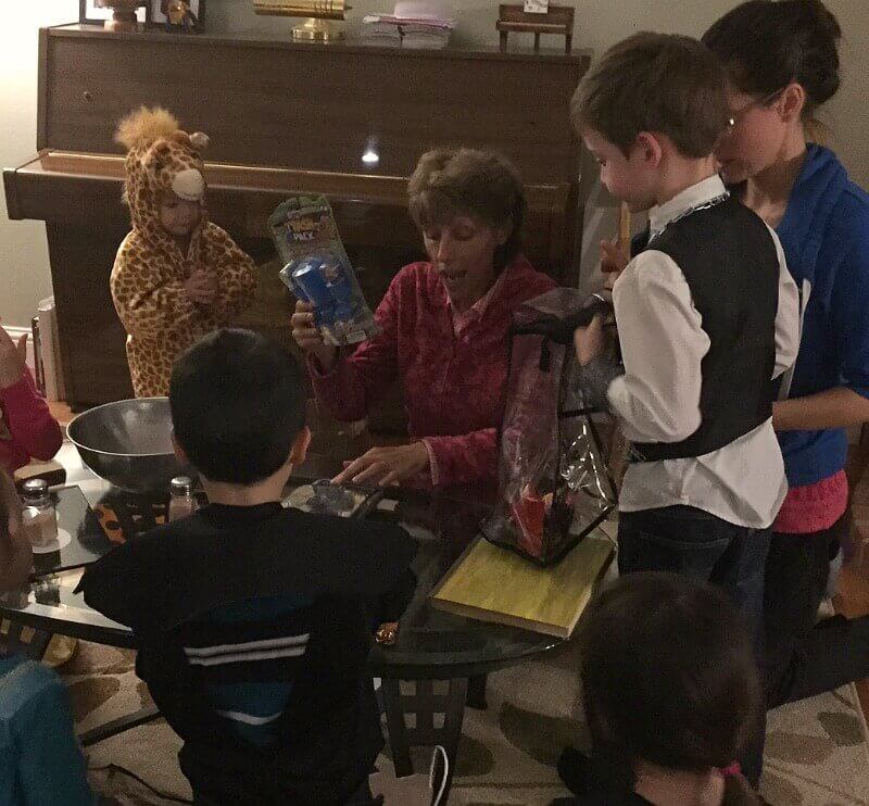 The kids weighing candy out with Grandma. If I had known I would write a post about this, I would have taken some better close-ups!