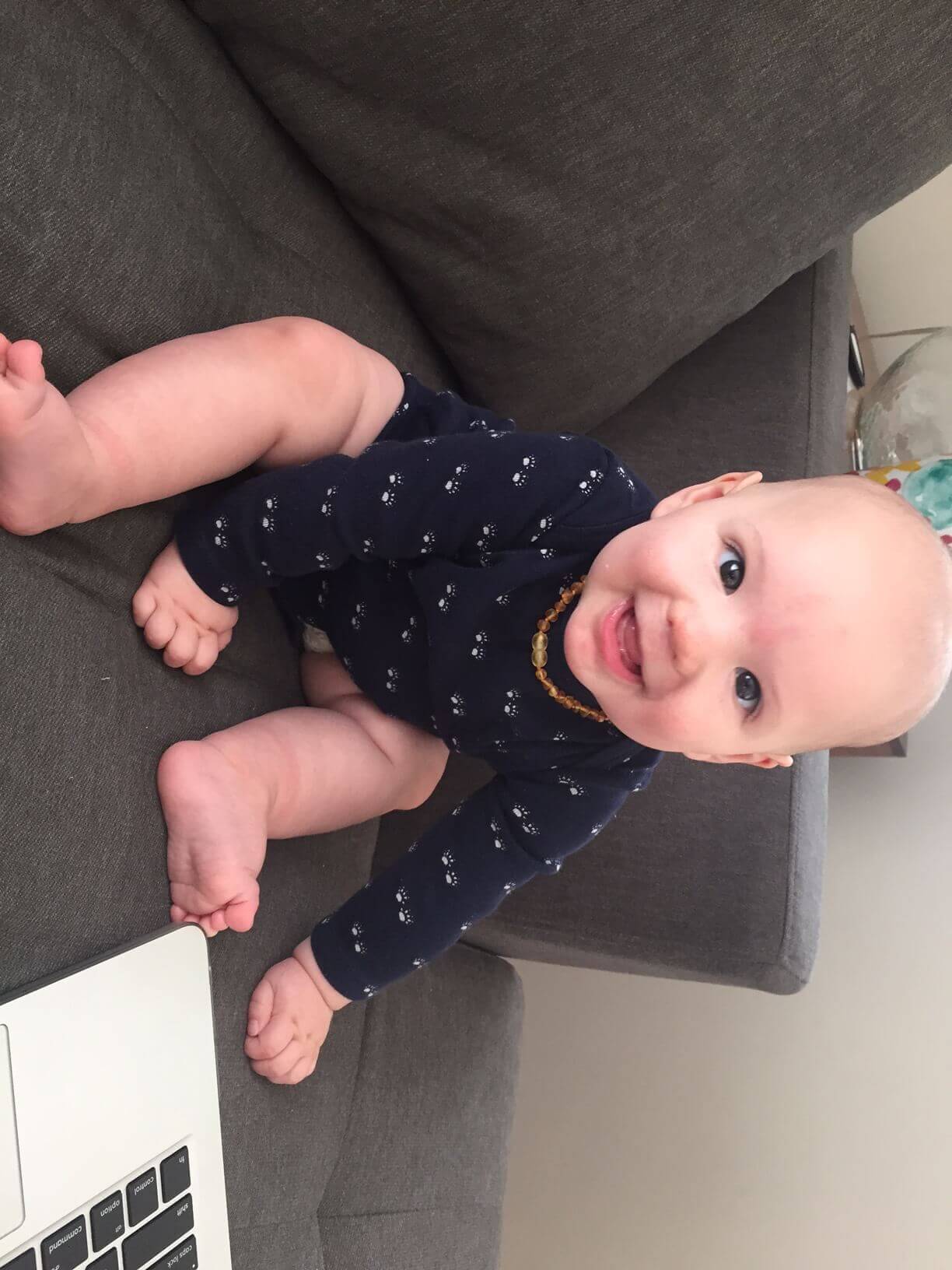 My gorgeous little chubster today at five months old. 