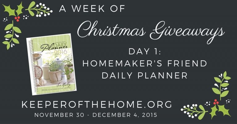 Review and Giveaway: 2016 Homemaker’s Friend Daily Planner