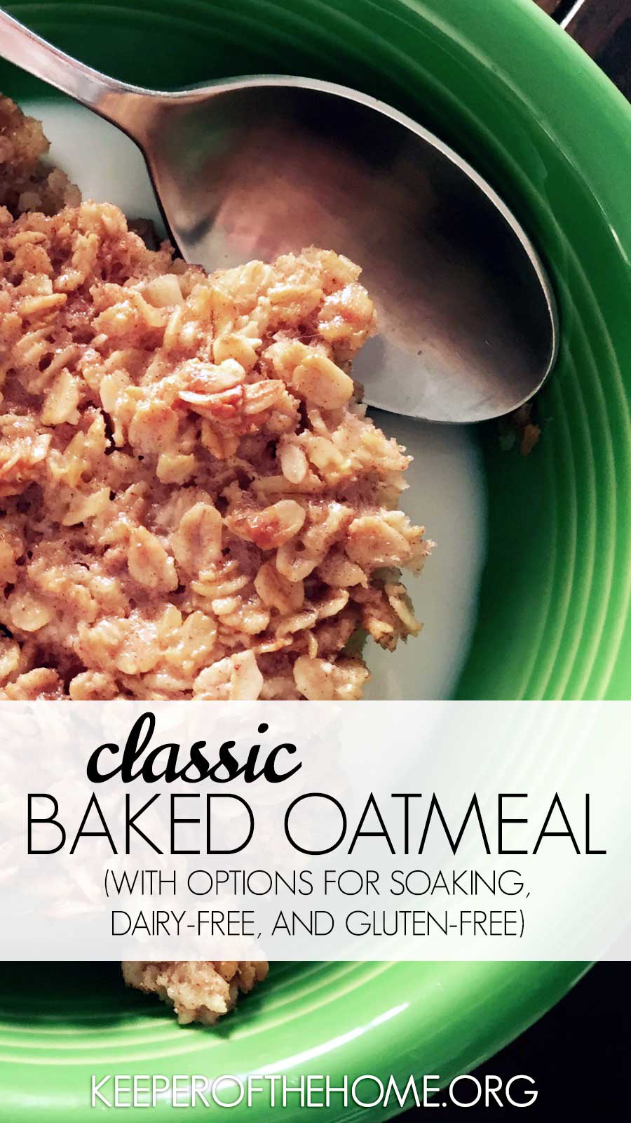 If oatmeal hasn't typically been your thing (or hasn't gone over well with your kids), give this baked oatmeal a chance. You might be pleasantly surprised! Every mom needs a few go-to breakfast recipes to pull out of her hat, and this baked oatmeal is definitely one that’s easy, filling, nourishing, and more with options for soaked oatmeal, dairy-free, and gluten-free.