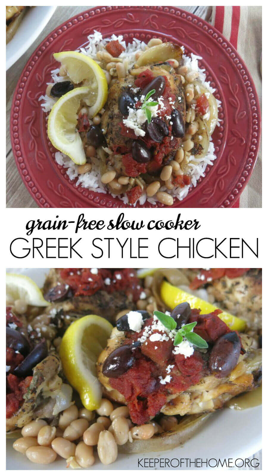 Slow cooking is one of the easiest methods for getting a healthy meal on the table in a snap! This Slow Cooker Greek-Style Chicken is easy – just toss in a few ingredients and you have a healthy meal! Grain-free with a dairy-free option. 