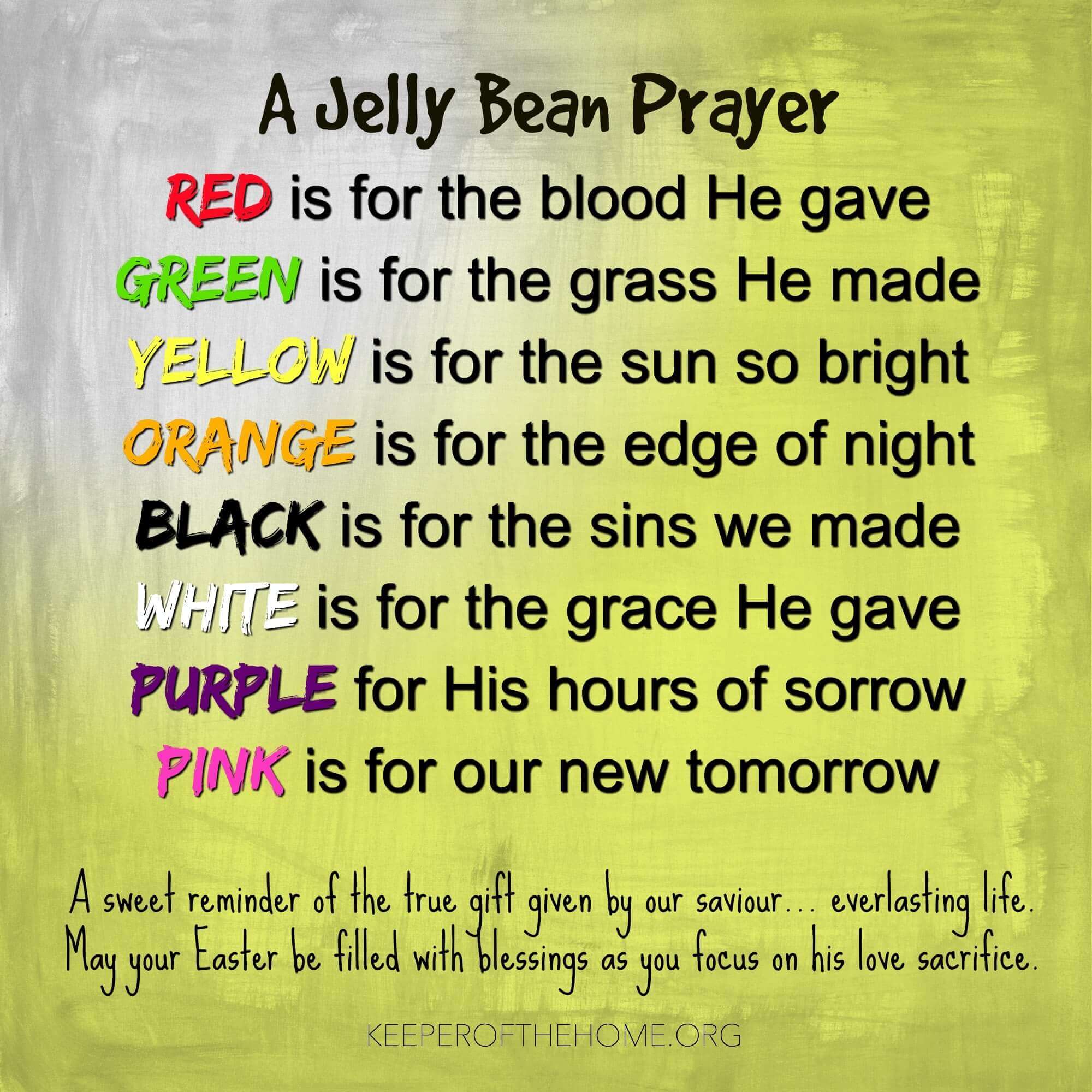 The Jelly Bean Prayer is a sweet way to make the Easter story come to life.