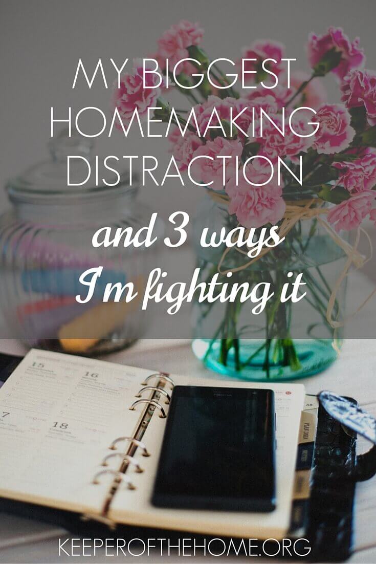 Do you have a homemaking distraction? I sure do, and here's what it is...and how I'm fighting it.