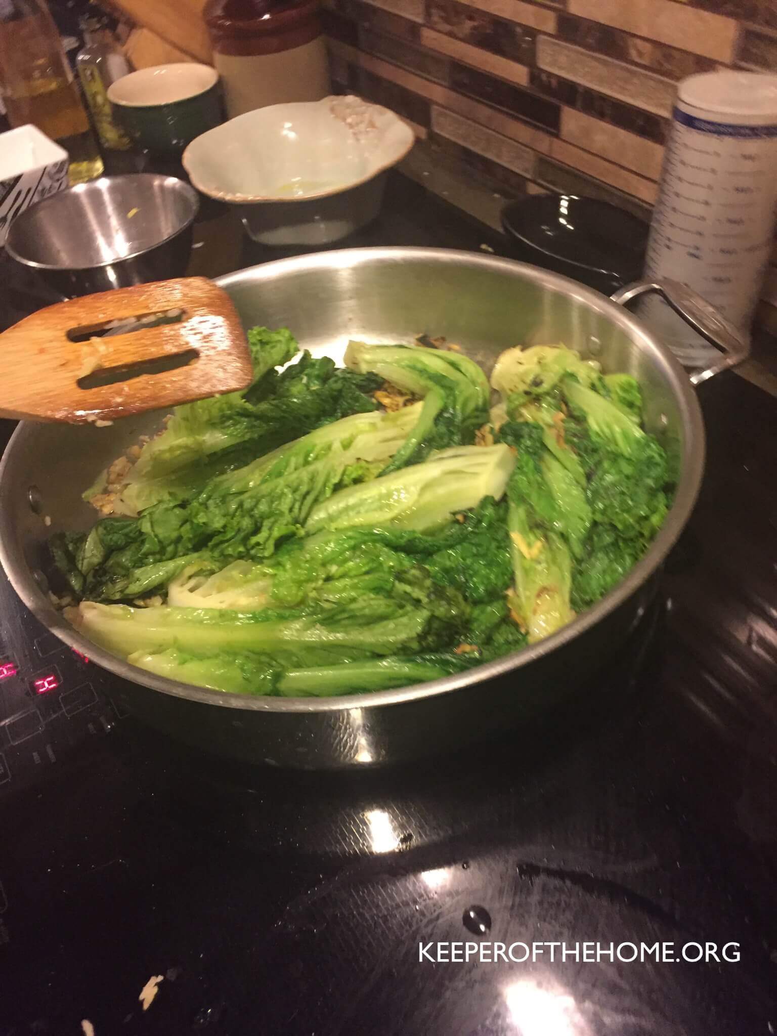 After testing it out for myself, EVERYONE should know how to stir-fry lettuce! Not only is it easy-peasy, but it's delicious (even the kids devoured it!).