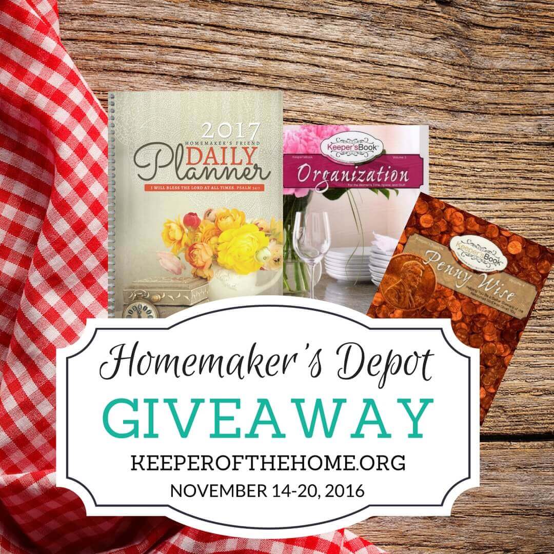 Need help with clutter control? Struggle to make sense out of money management? Want an awesome planner? Then you won't want to miss our giveaway at Keeper of the Home this month!