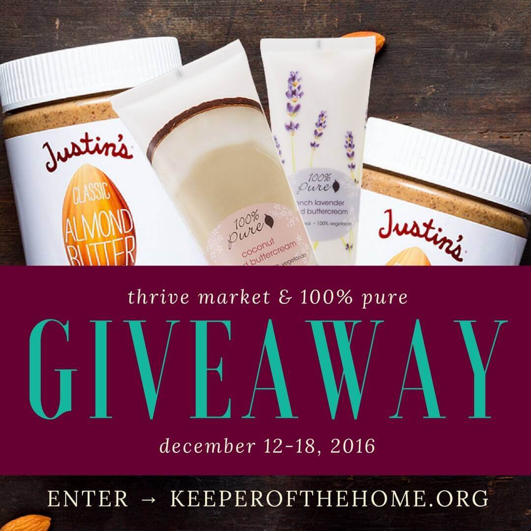 The Keeper of the Home December giveaway has free food and free beauty...what's not to love? :)