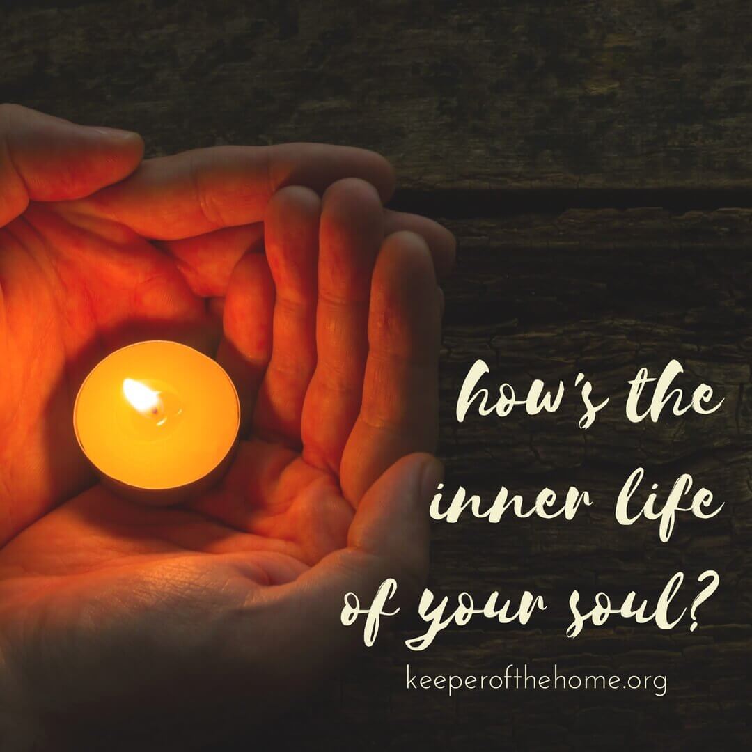 It's a question that might make you pause: "How's the inner life of your soul?" I don't know about you, but I don't often sit down and think about the inner life of my soul: I don't have the time with all that's going on!