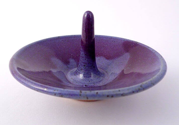 Handmade Ceramic Jewelry Ring Holder in Purple