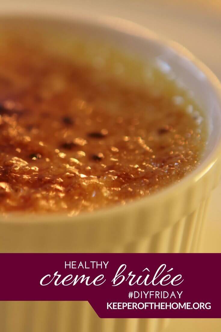 This healthy creme brulee recipe is easy and delicious. You can print the recipe and watch the video to see just how easy it is to make.