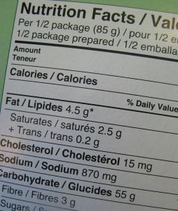 Nutrition label