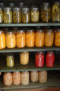 Pantry with home canned food