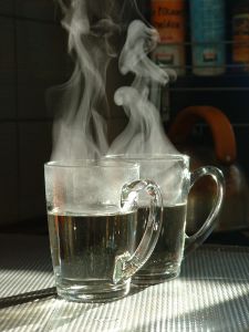Steaming mugs