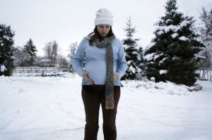 Winter pregnant woman