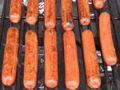 Hot dogs on grill