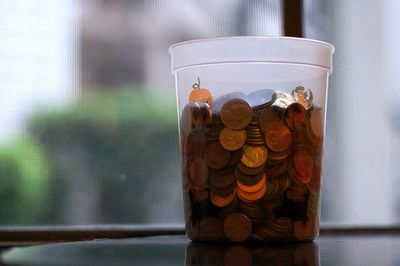 Pennies in jar