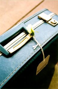 Suitcase with flower
