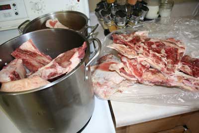 Boiling-bones-and-fat-from-cow